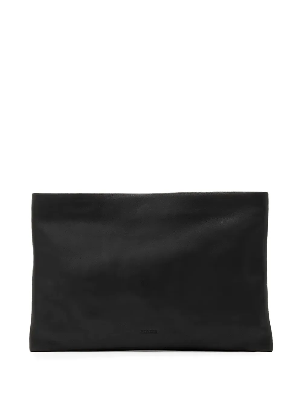 AllSaints Bettina logo-debossed leather clutch bag - Nero