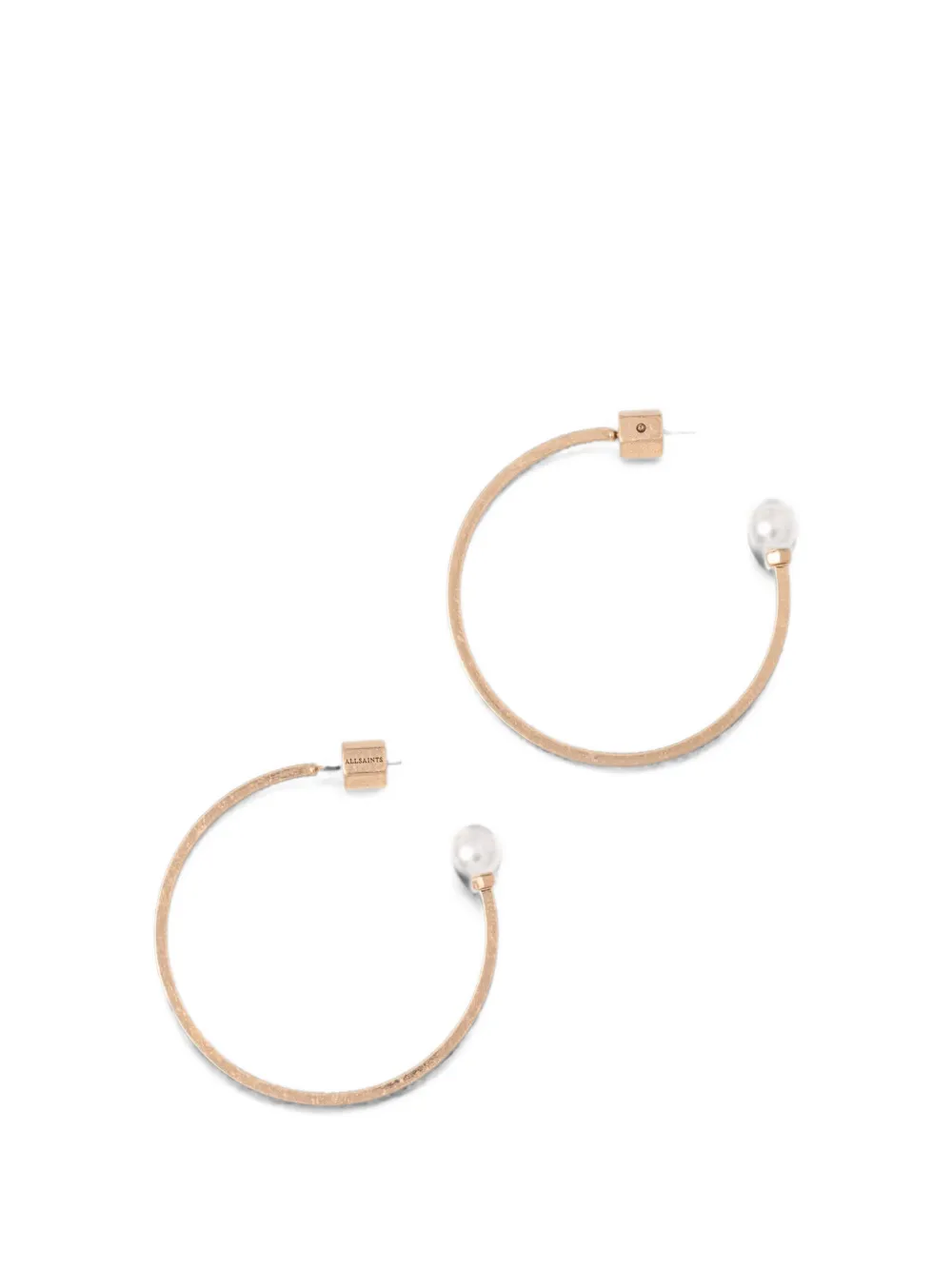 AllSaints pearl-embellished pearl hoop earrings - Oro