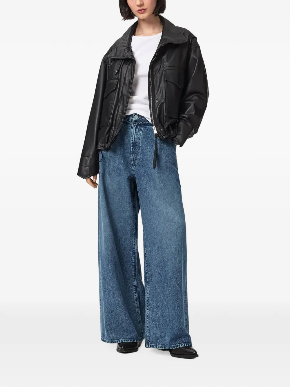 AllSaints Jeans met wijde pijpen Blauw