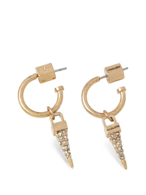 AllSaints crystal-embellished spike hoop earrings