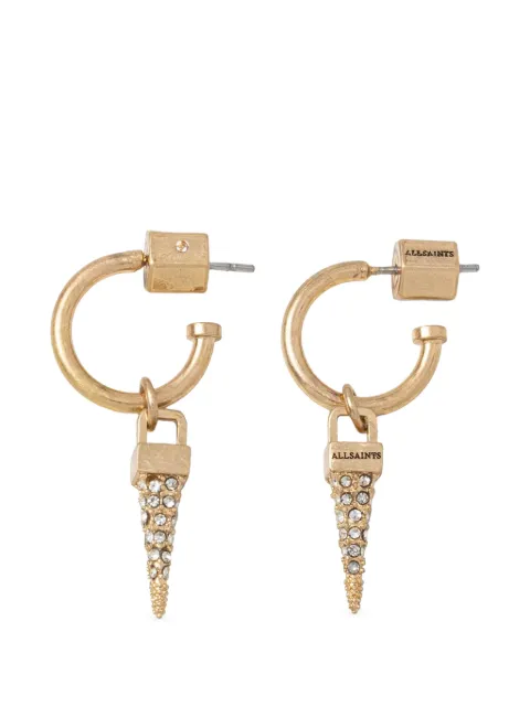 AllSaints crystal-embellished spike hoop earrings