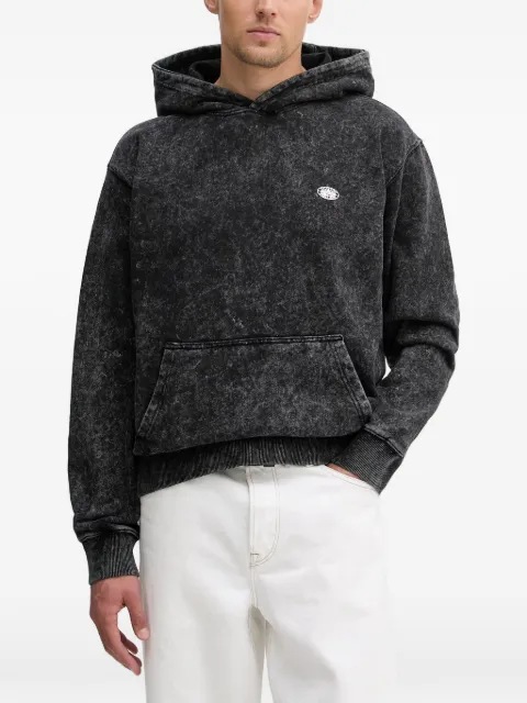 Alpha Industries acid-wash logo-patch hoodie