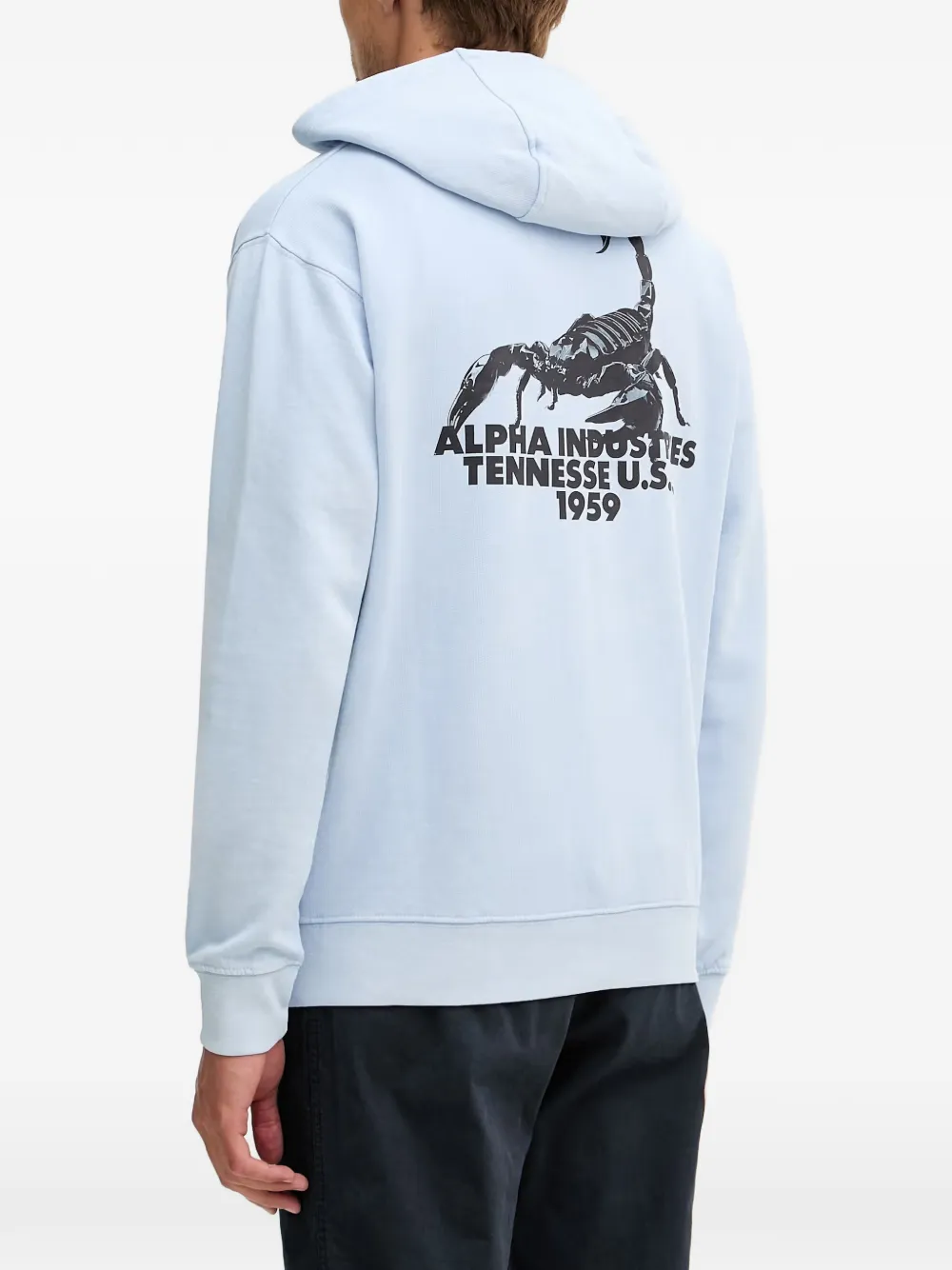 Alpha Industries Hoodie met schorpioenprint Blauw