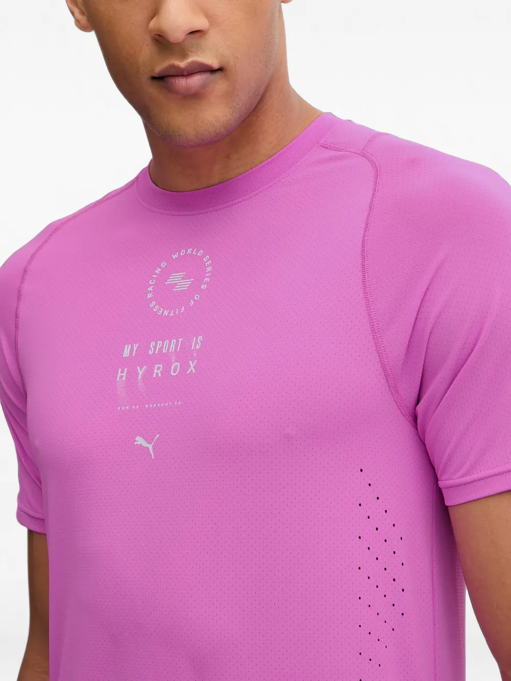 PUMA x Hyrox Dryelite logo-print T-shirt Roze