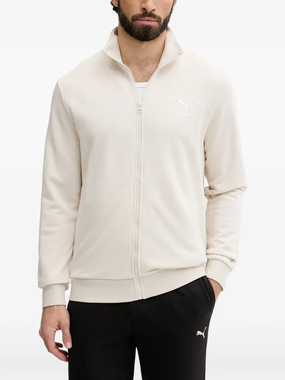 PUMA sweat zippé à logo imprimé - Tons neutres