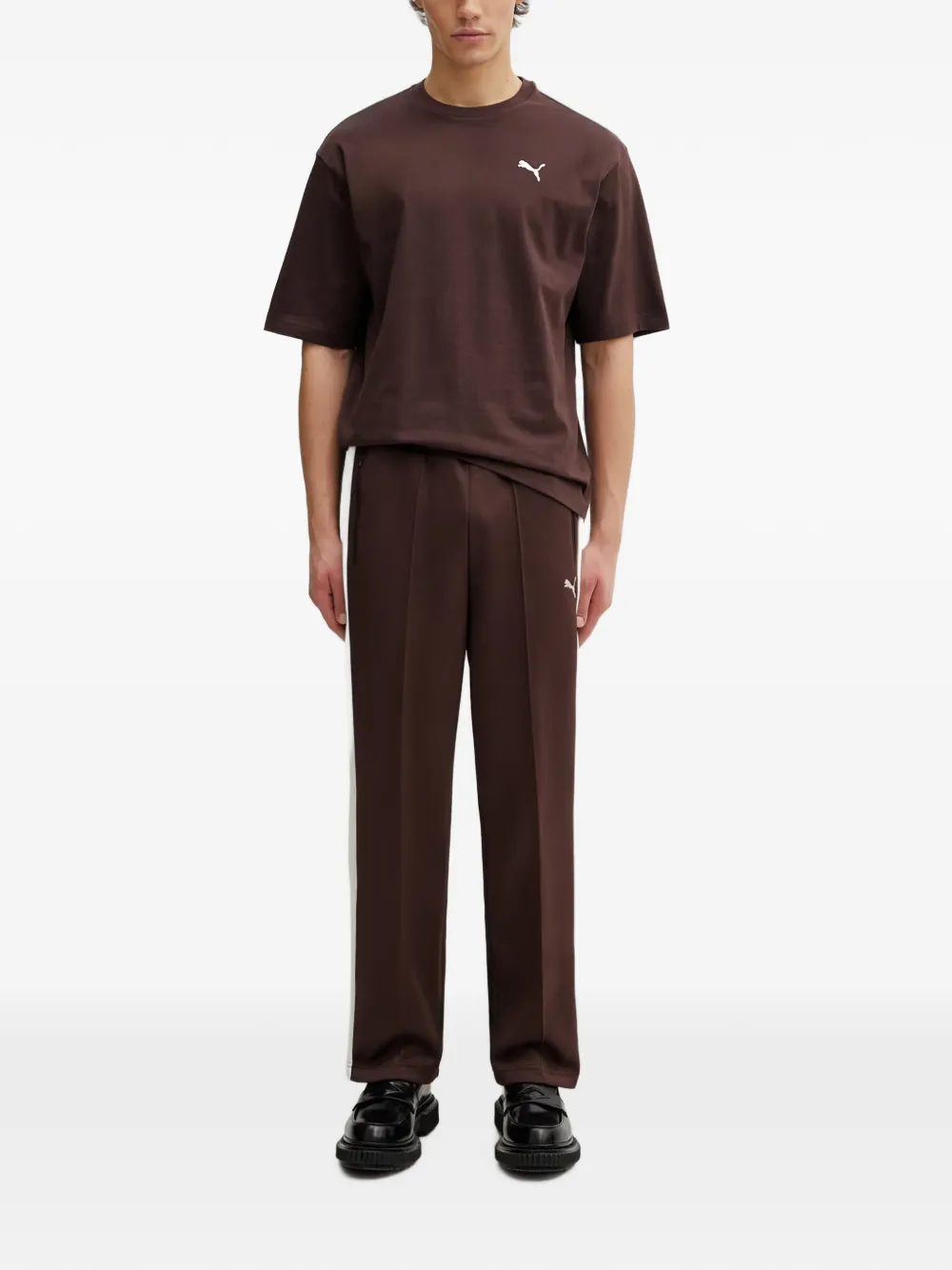 PUMA Trainingsbroek met zijstreep Bruin