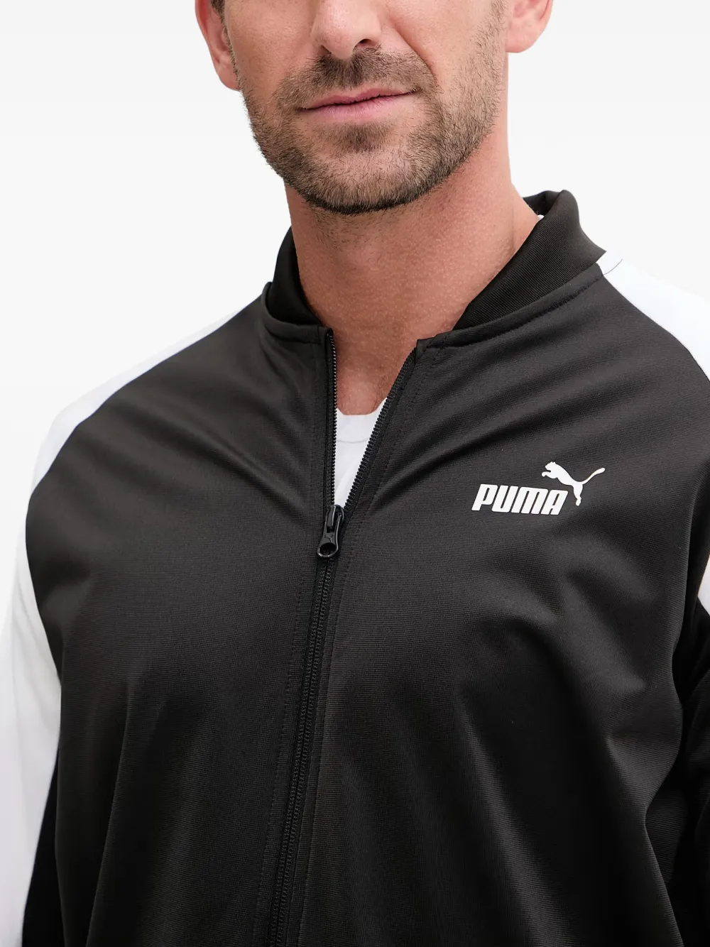PUMA Tweedelig trainingspak met logo-print en vlakken Zwart