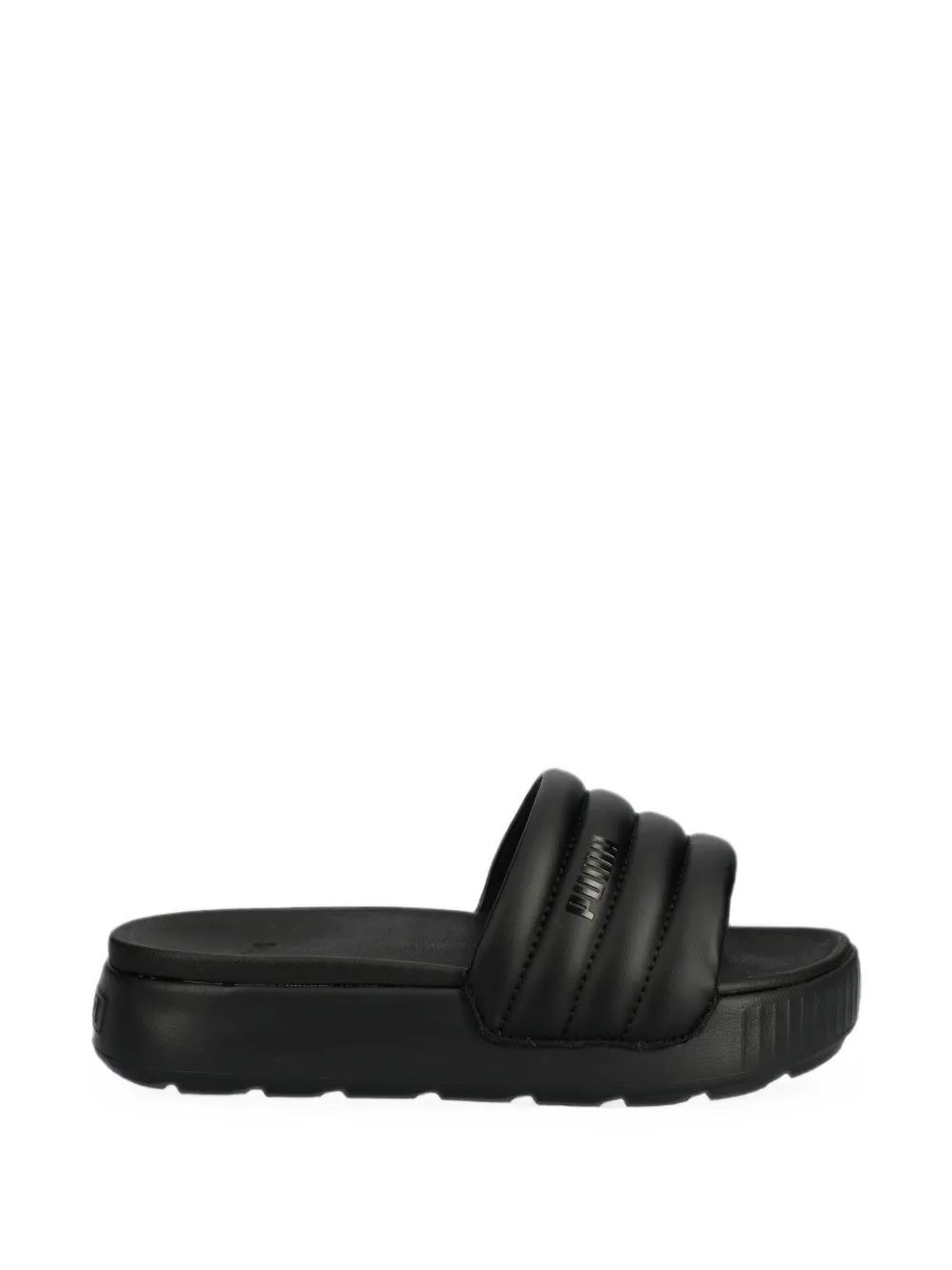 PUMA Karmen Puffy quilted logo-plaque slides · 9.5