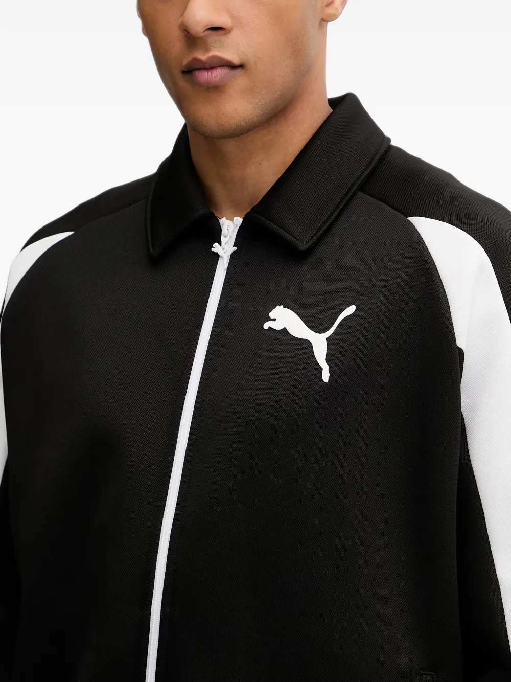 PUMA Shirtjack met logo-print en rits Zwart