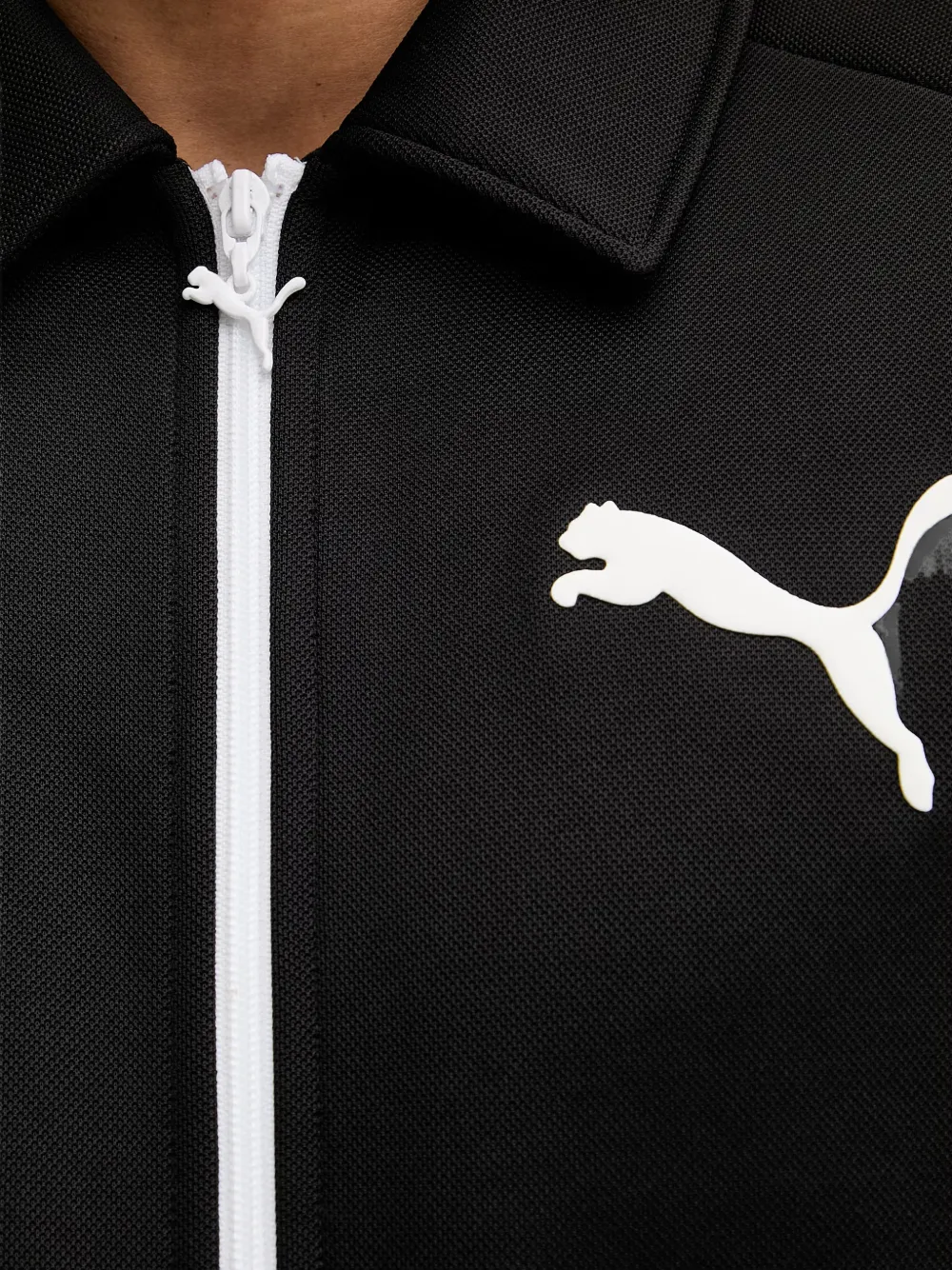 PUMA Shirtjack met logo-print en rits Zwart