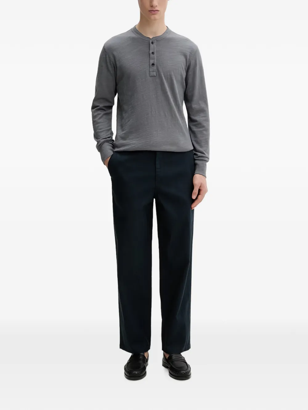rag & bone Chino met geborduurd logo Blauw