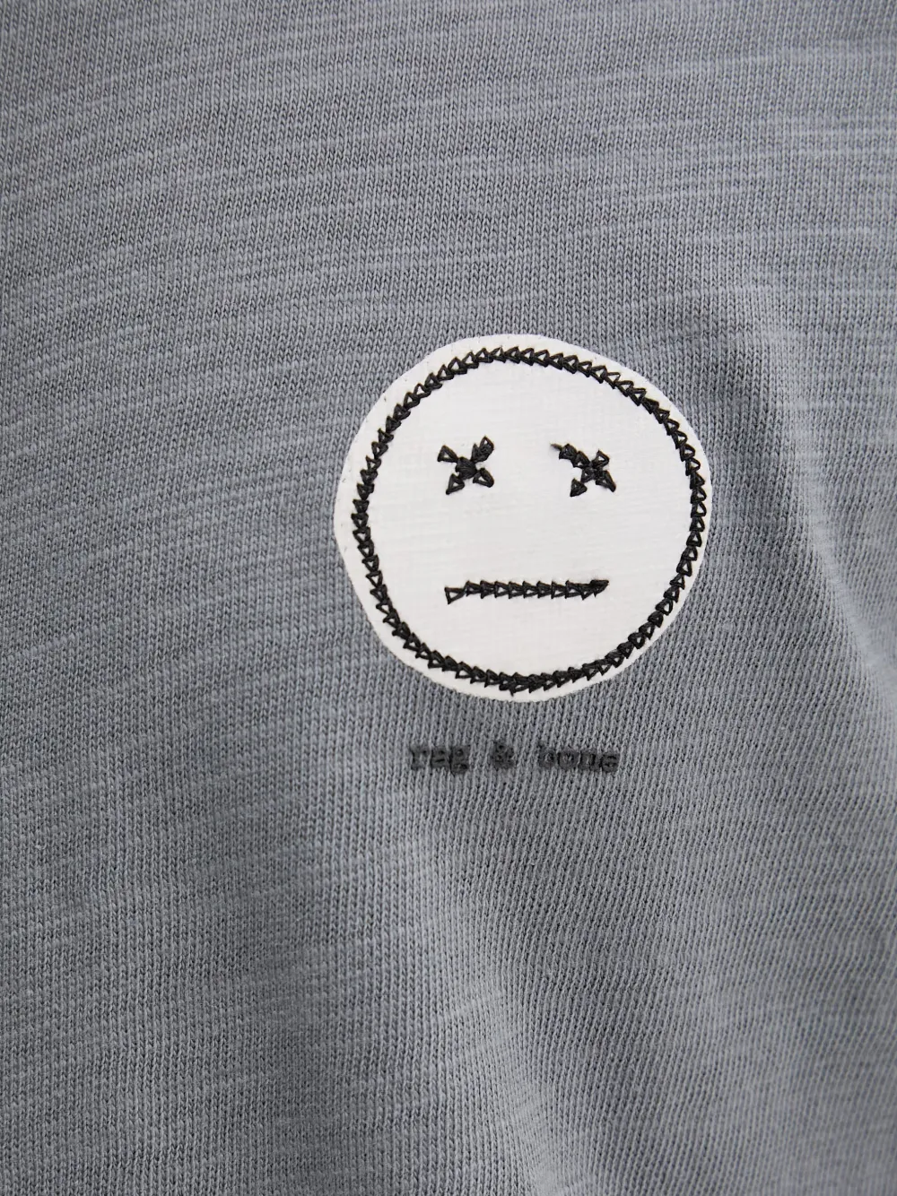 rag & bone T-shirt met patchdetail en slubtextuur Grijs
