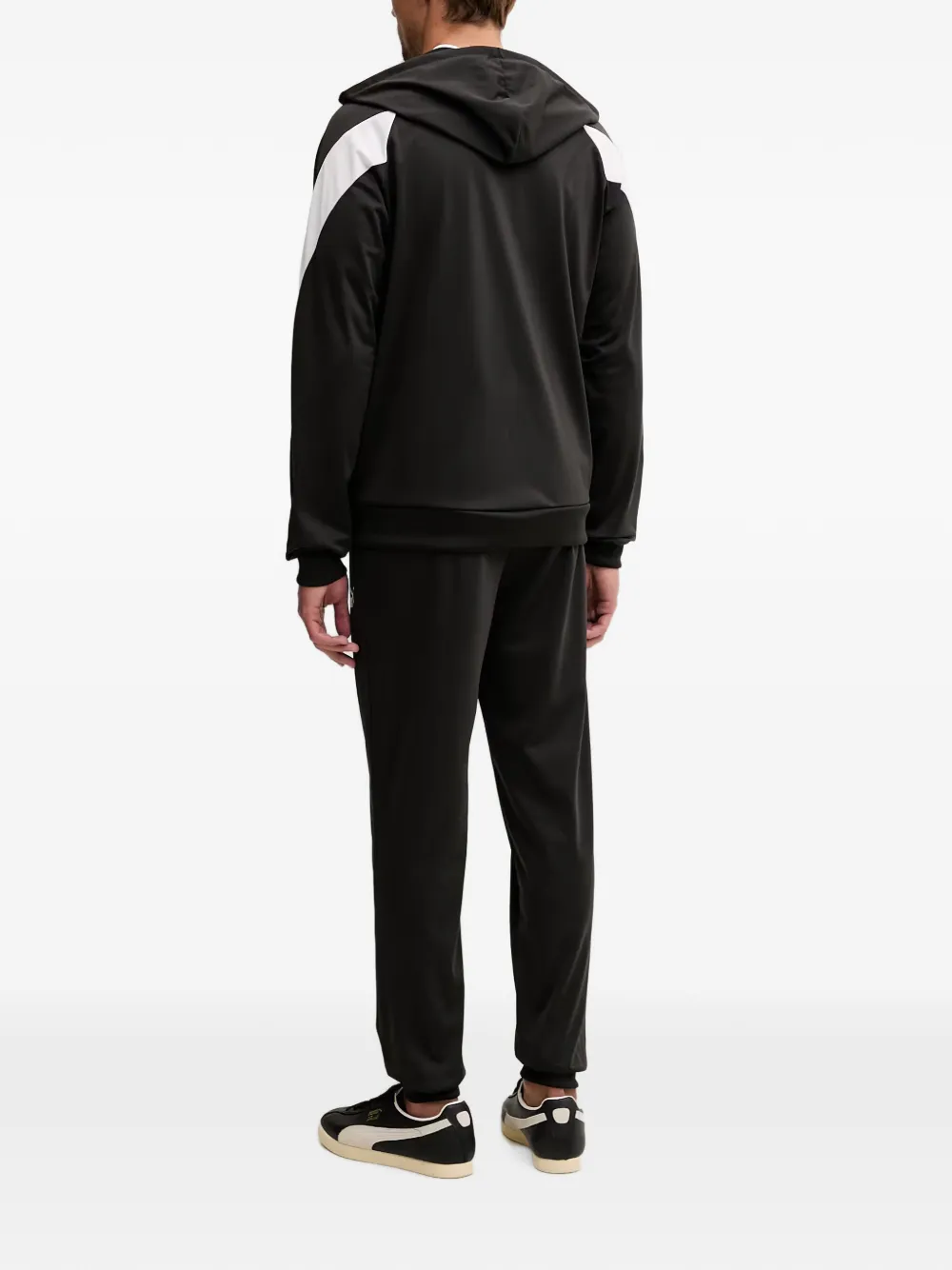 PUMA Hoodie met logoprint en rits Zwart