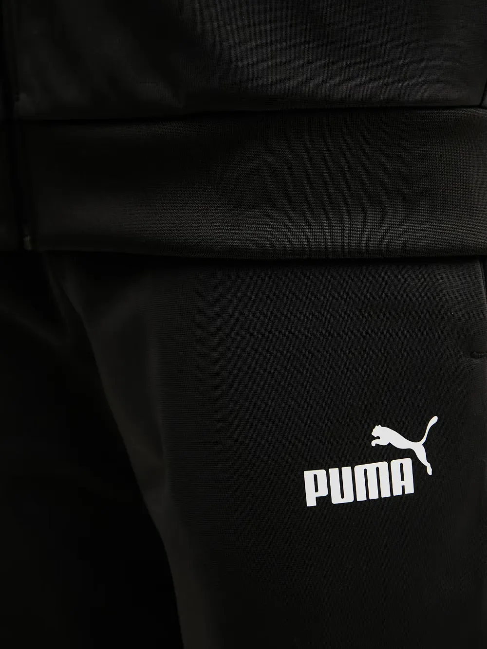 PUMA Hoodie met logoprint en rits Zwart