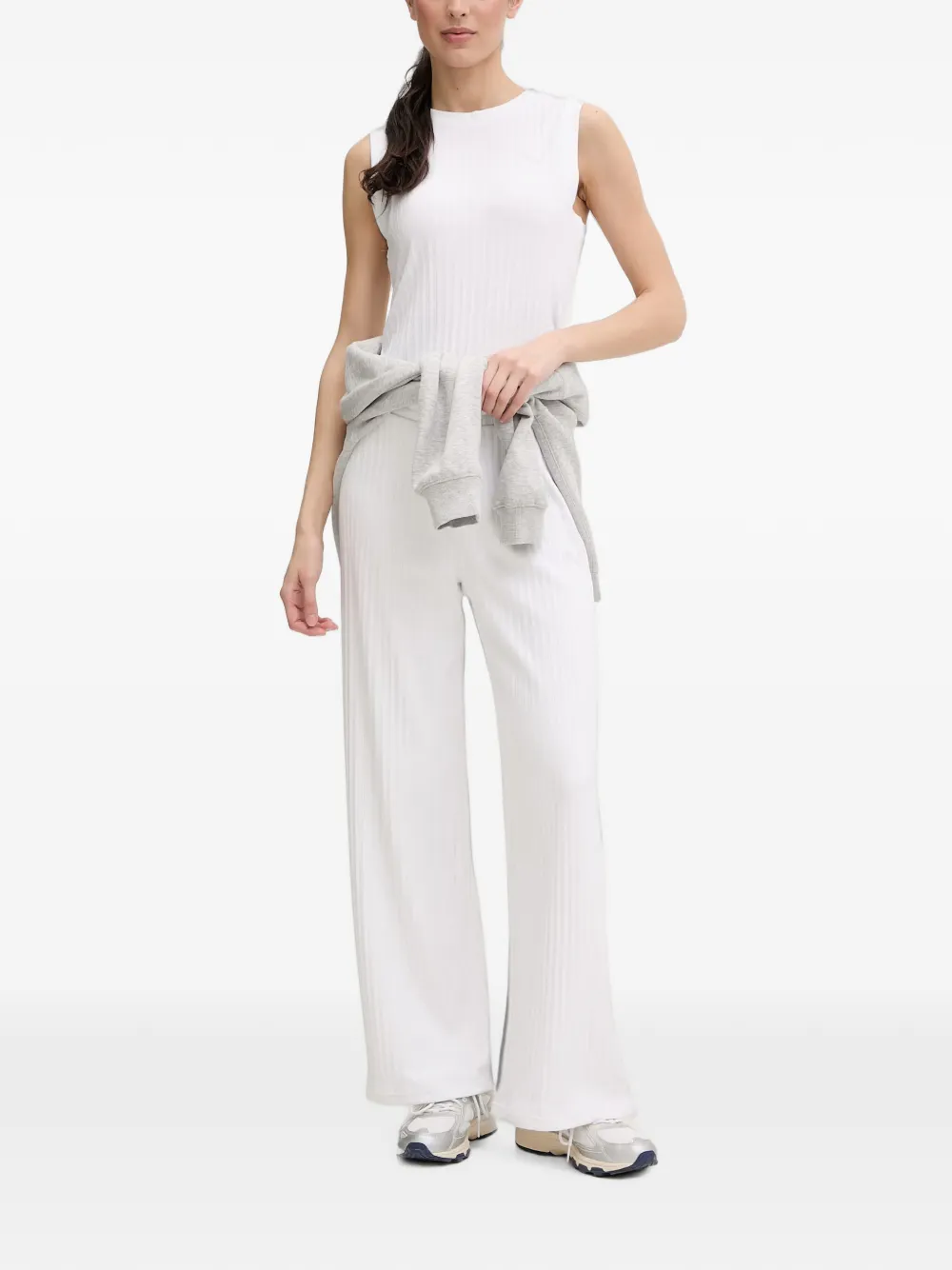PUMA Geribbelde broek met trekkoordtaille Wit