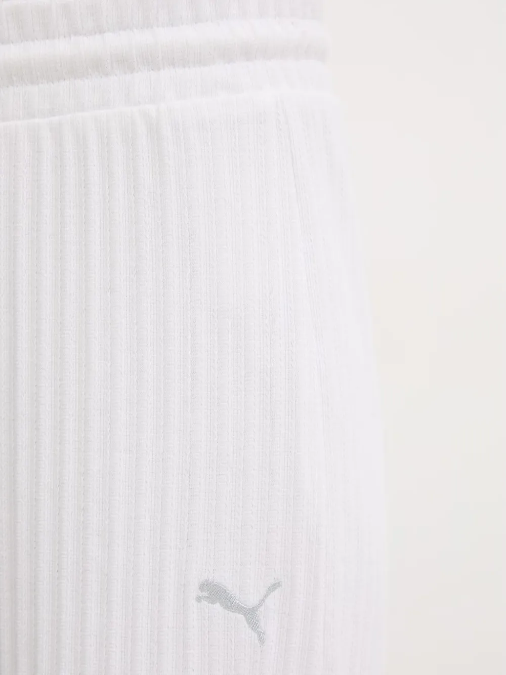 PUMA Geribbelde broek met trekkoordtaille Wit