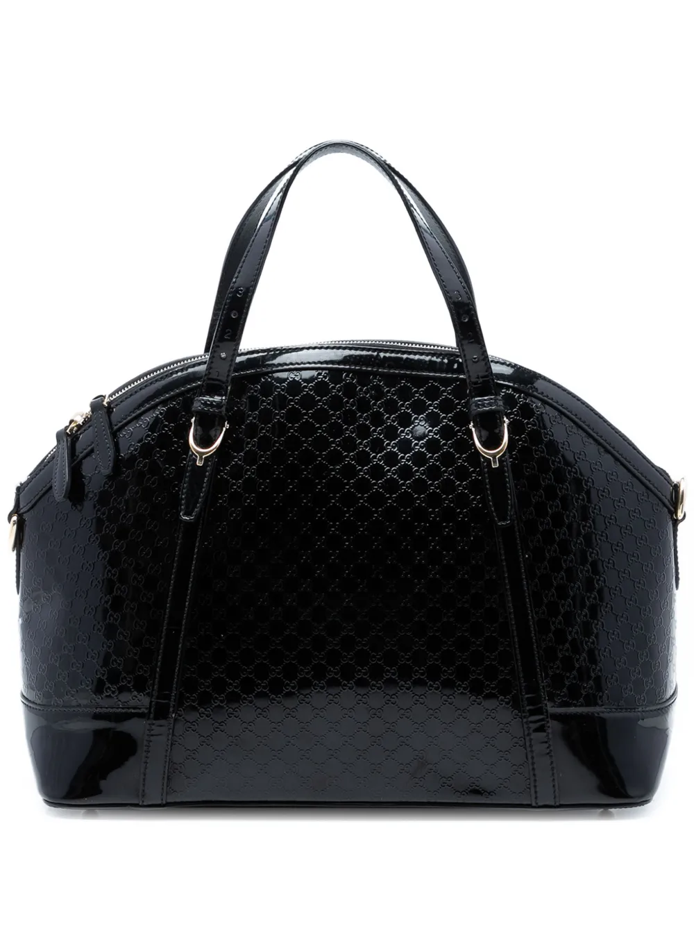 Gucci Pre-Owned 2016-2026 Large Microguccissima Patent Nice Dome satchel - Schwarz