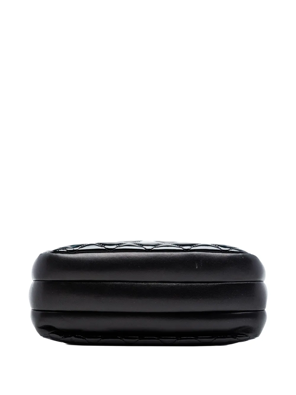 Chanel Pre-owned 2014-2015 CC Quilted Patent Double Zip Camera Bag Shoulder Bag in Black, view 4