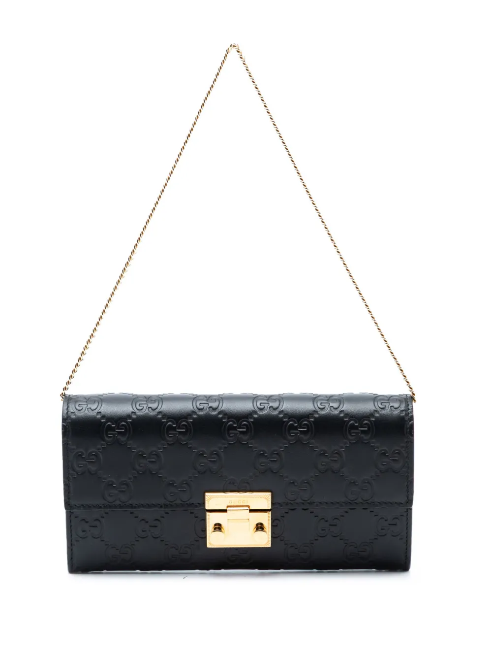 Gucci Pre-Owned 2000-2015 Guccissima Padlock Wallet On Chain shoulder bag - Schwarz