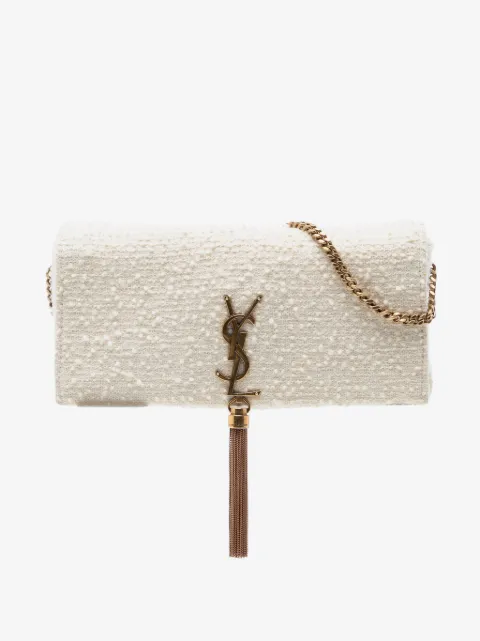 Saint Laurent Pre-Owned bolsa satchel Tweed Monogram Kate 99 Tassel Bag 2020