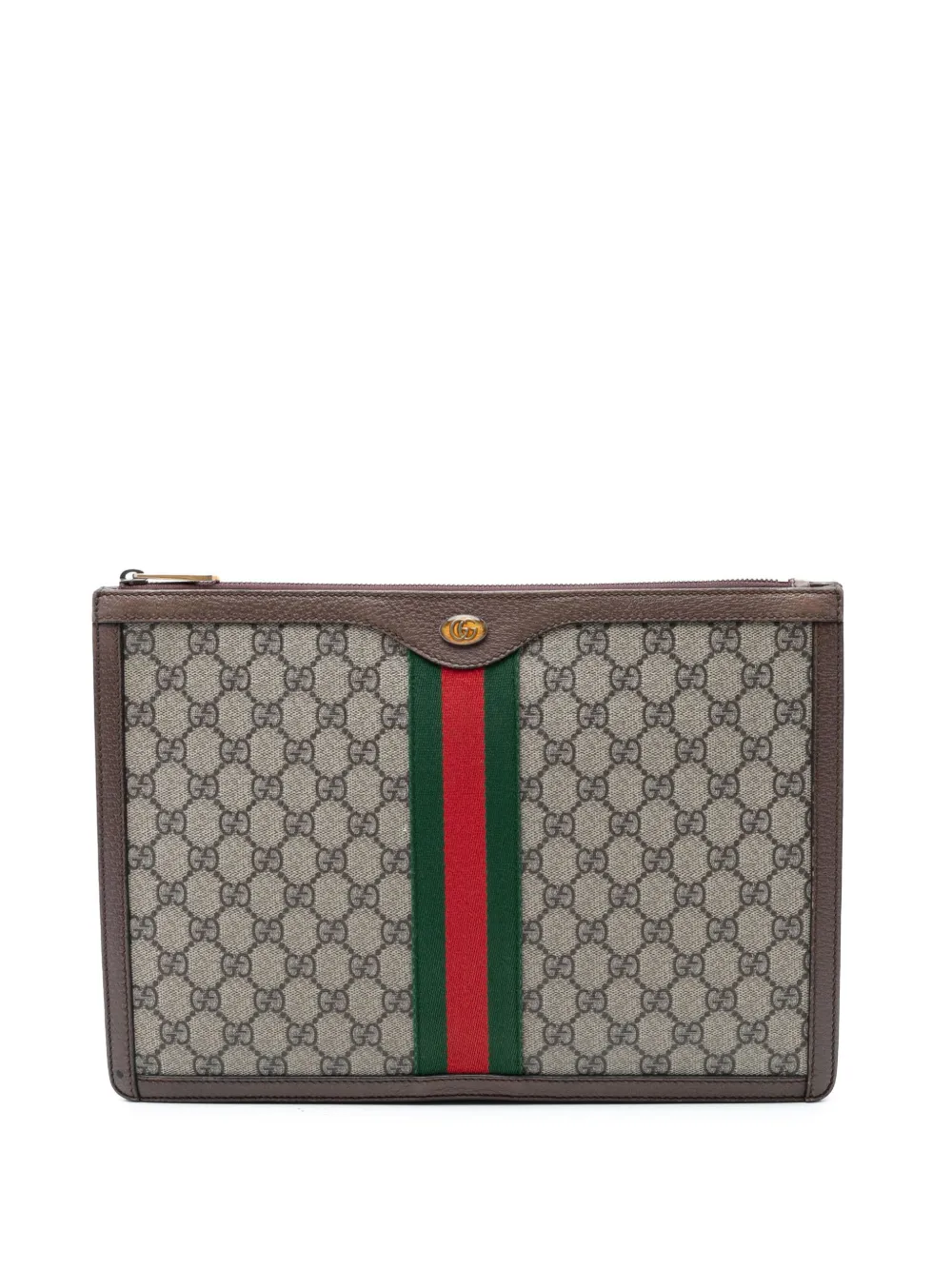 Gucci Pre-Owned 2016-2026 GG Supreme Ophidia clutch bag - Toni neutri