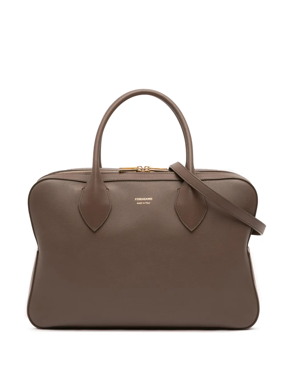 Ferragamo Pre-Owned 1990-2000 Leather Stella Triple Zip satchel - Marrone
