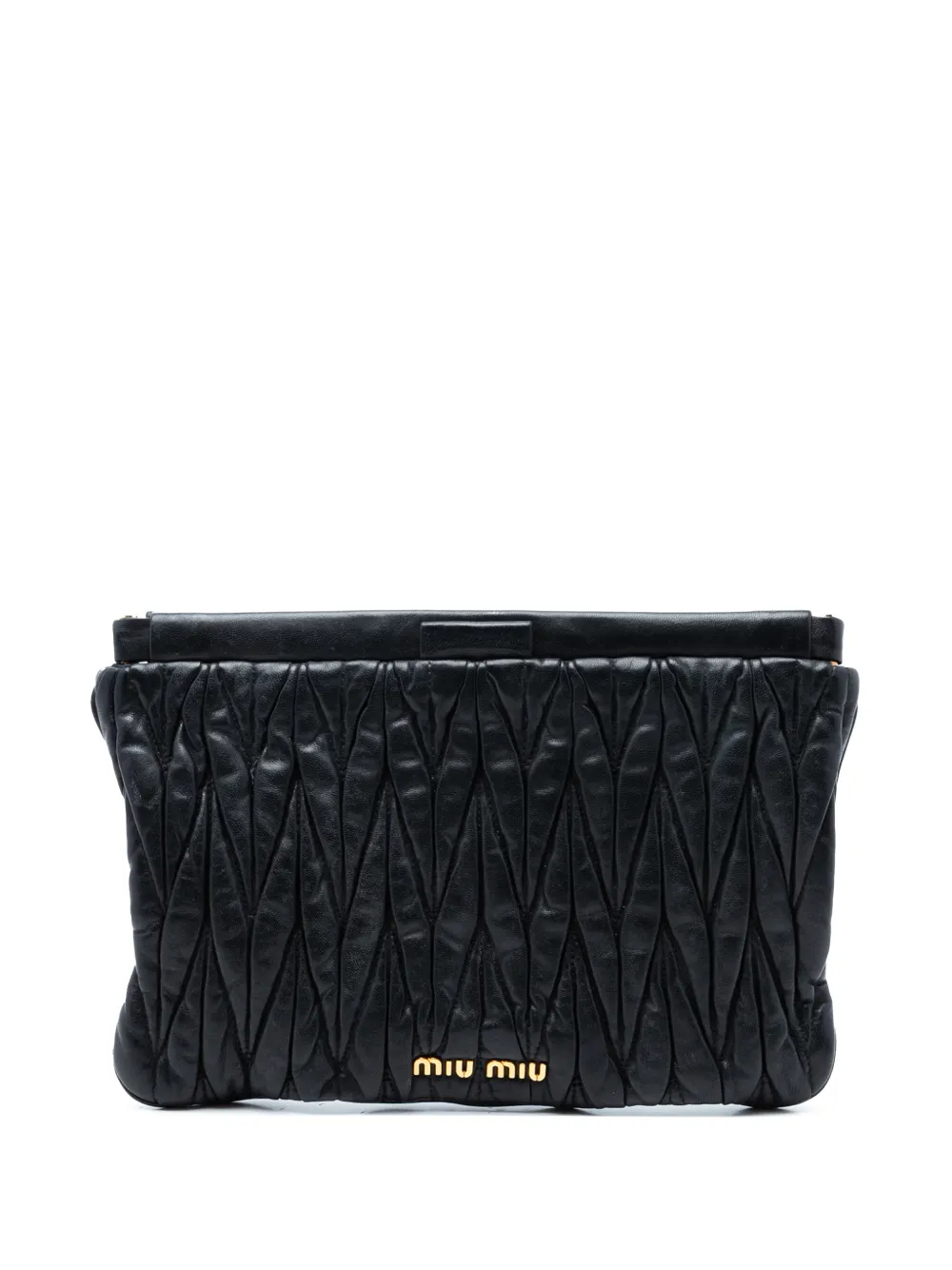 Miu Miu Pre-Owned 2010-2026 Matelasse Nappa Frame clutch bag - Schwarz
