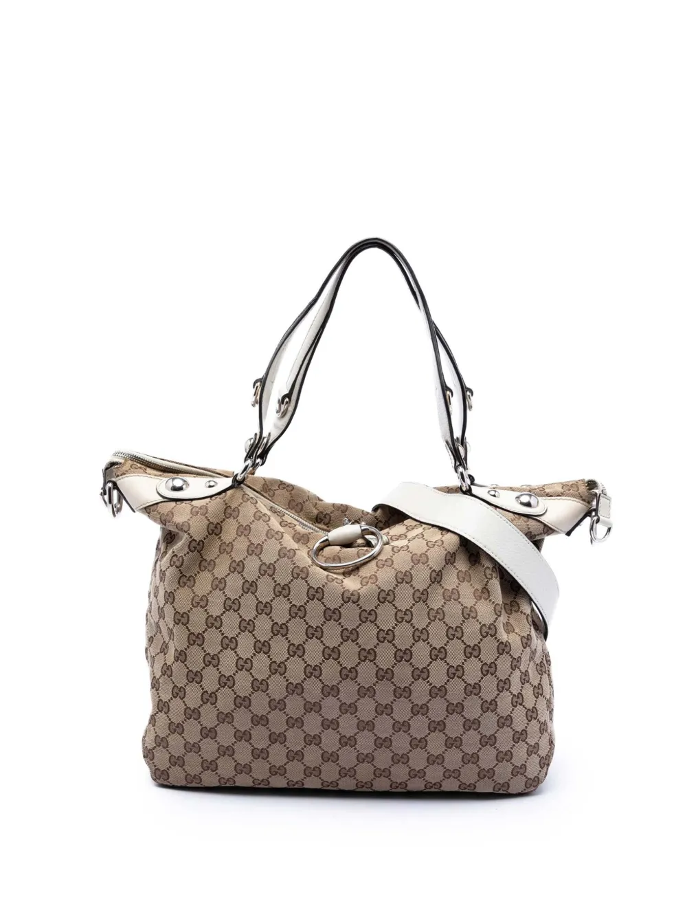 Gucci Pre-Owned 2016-2026 Large GG Canvas Icon Bit satchel - Bianco