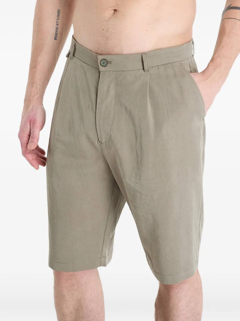 GUESS USA Shorts met geplooide details Groen