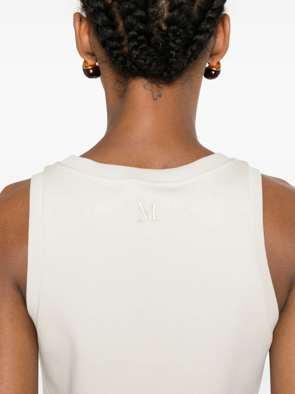 'S Max Mara Carilina mouwloze top met geborduurd logo Beige