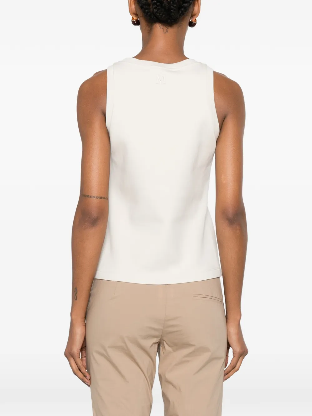 'S Max Mara Carilina mouwloze top met geborduurd logo Beige