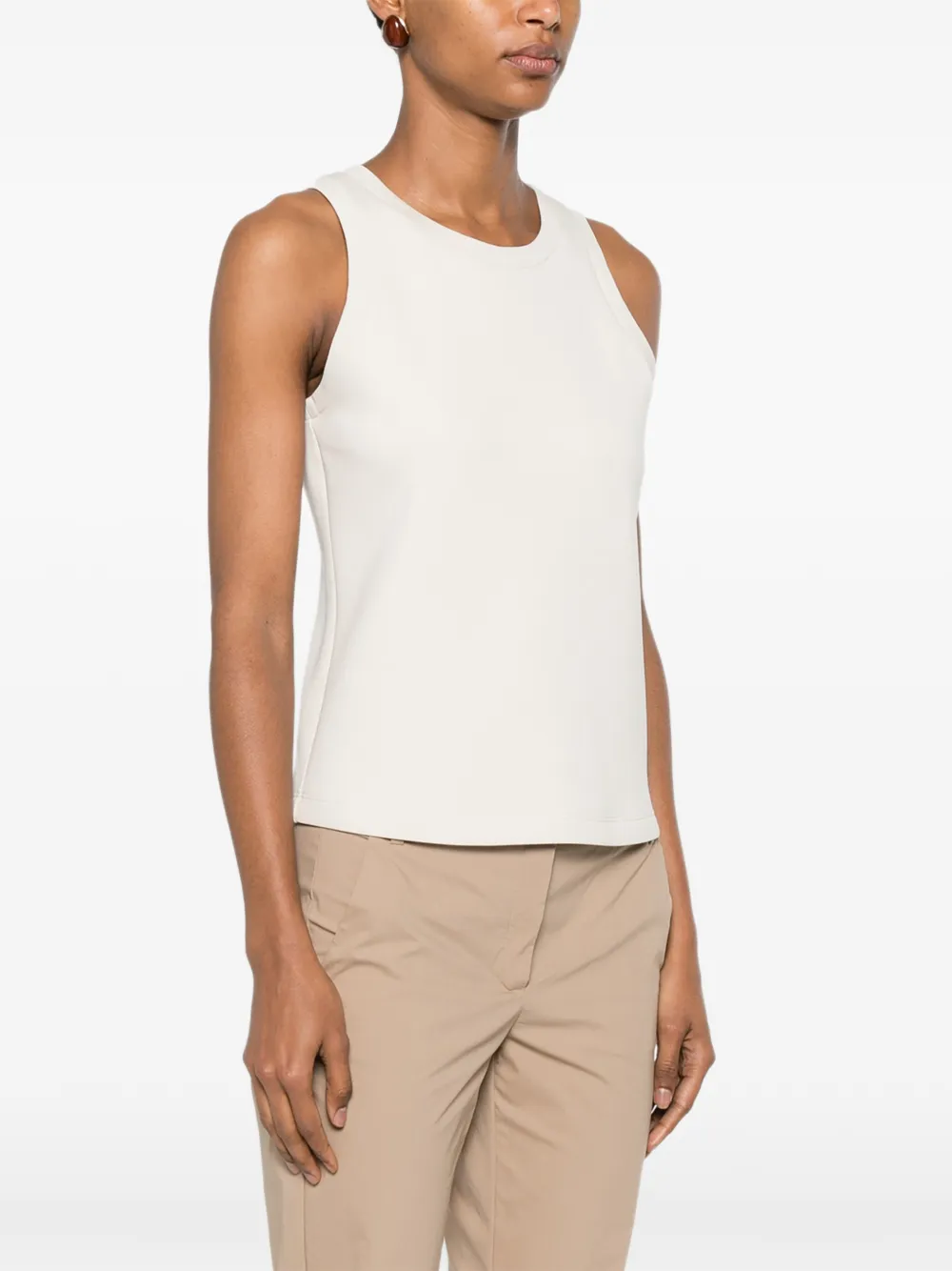 'S Max Mara Carilina mouwloze top met geborduurd logo Beige