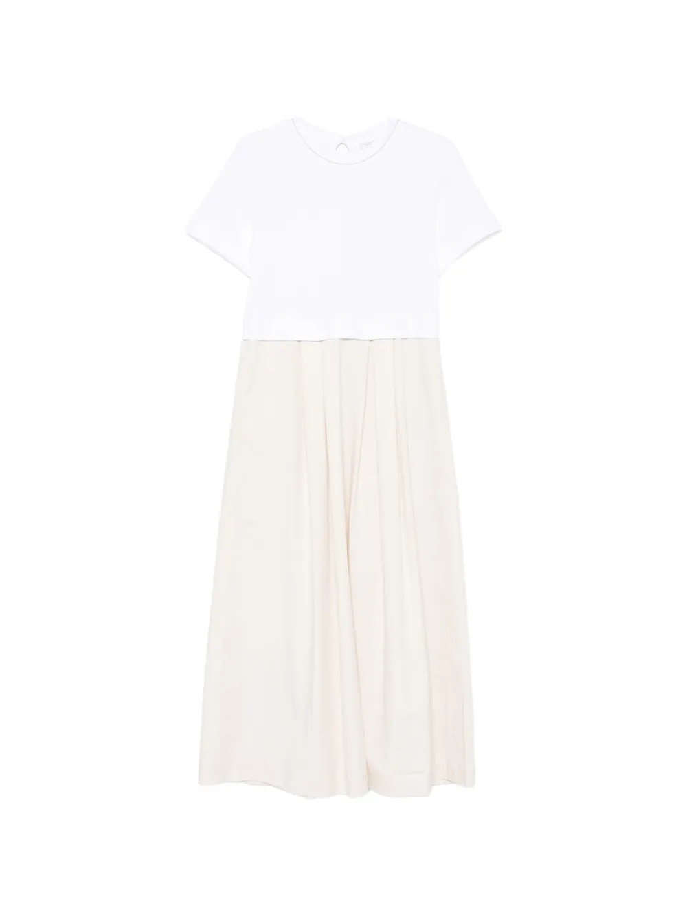 Peserico pleated-skirt panelled dress - Toni neutri