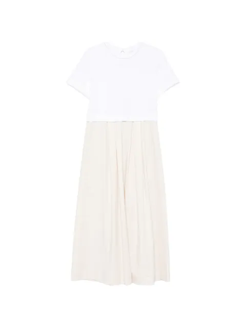 Peserico pleated-skirt panelled dress