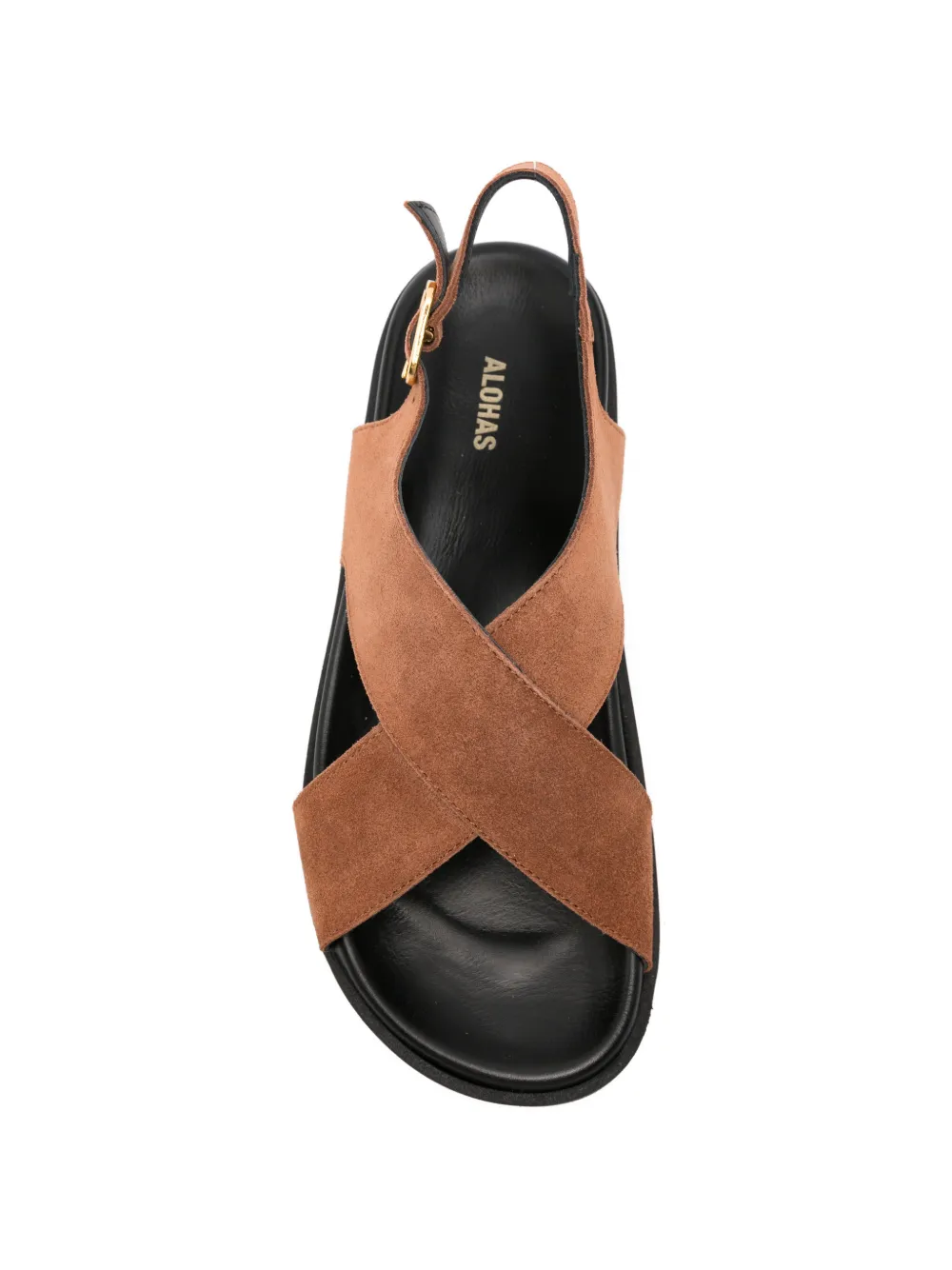 ALOHAS Nico sandalen met kruisbandjes en gespsluiting Bruin