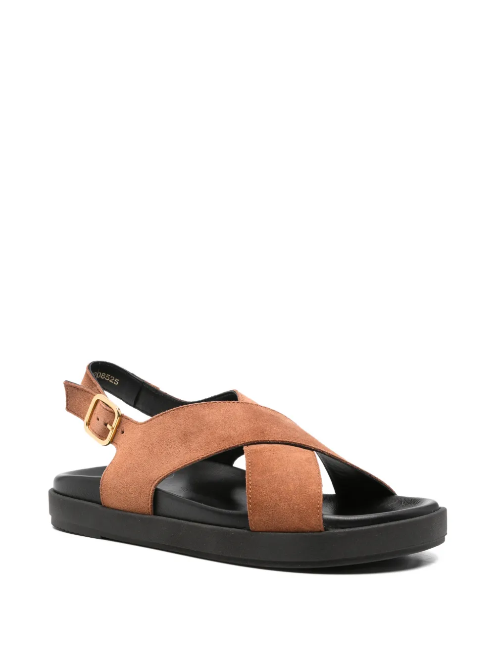 ALOHAS Nico sandalen met kruisbandjes en gespsluiting Bruin