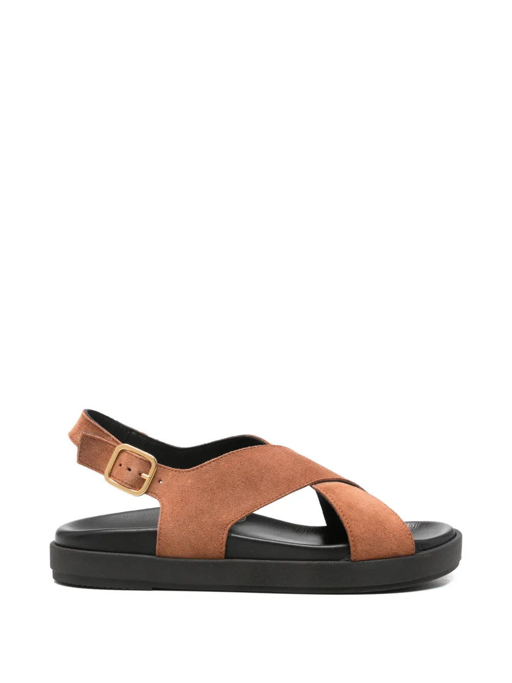 ALOHAS Nico crossover-strap buckle-fastening sandals - Marrone