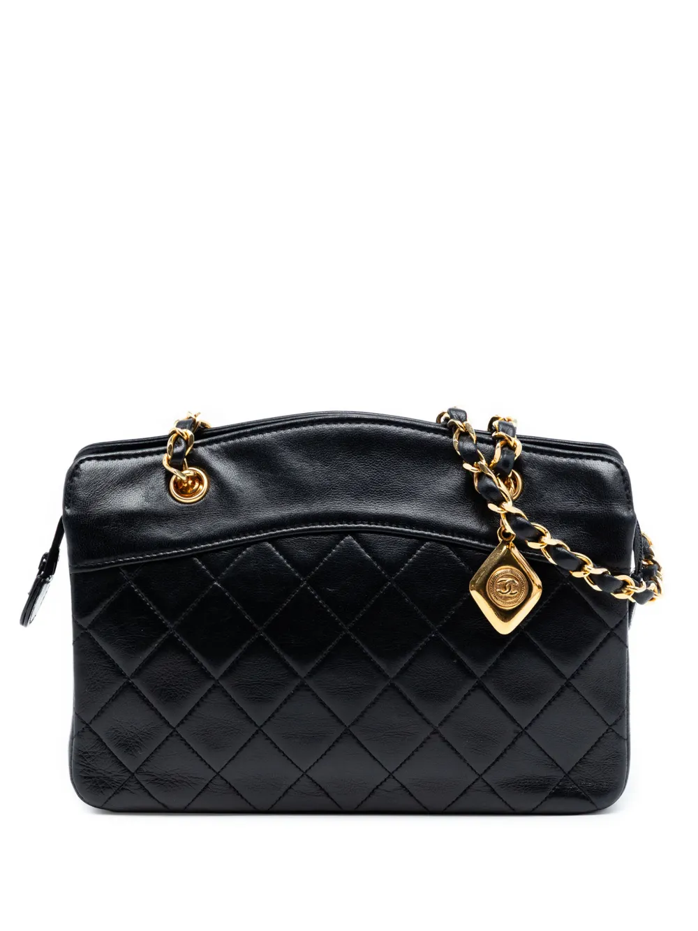 CHANEL Pre-Owned 1989-1991 CC Quilted Lambskin Zip handbag - Nero