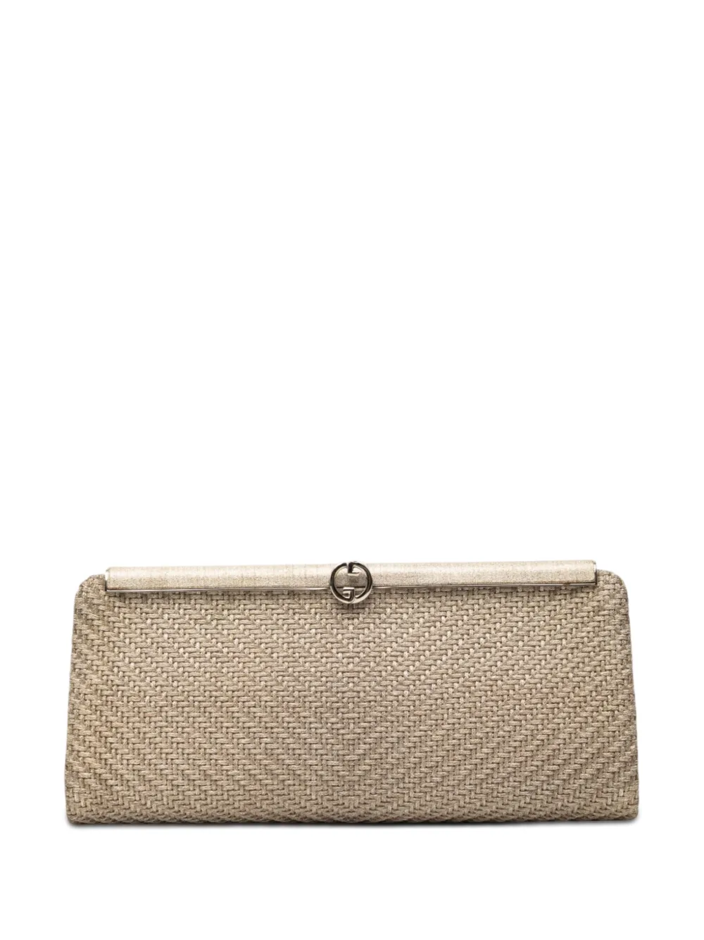 Gucci Pre-Owned 20th Century Woven Metallic Leather and Silk clutch bag - Oro