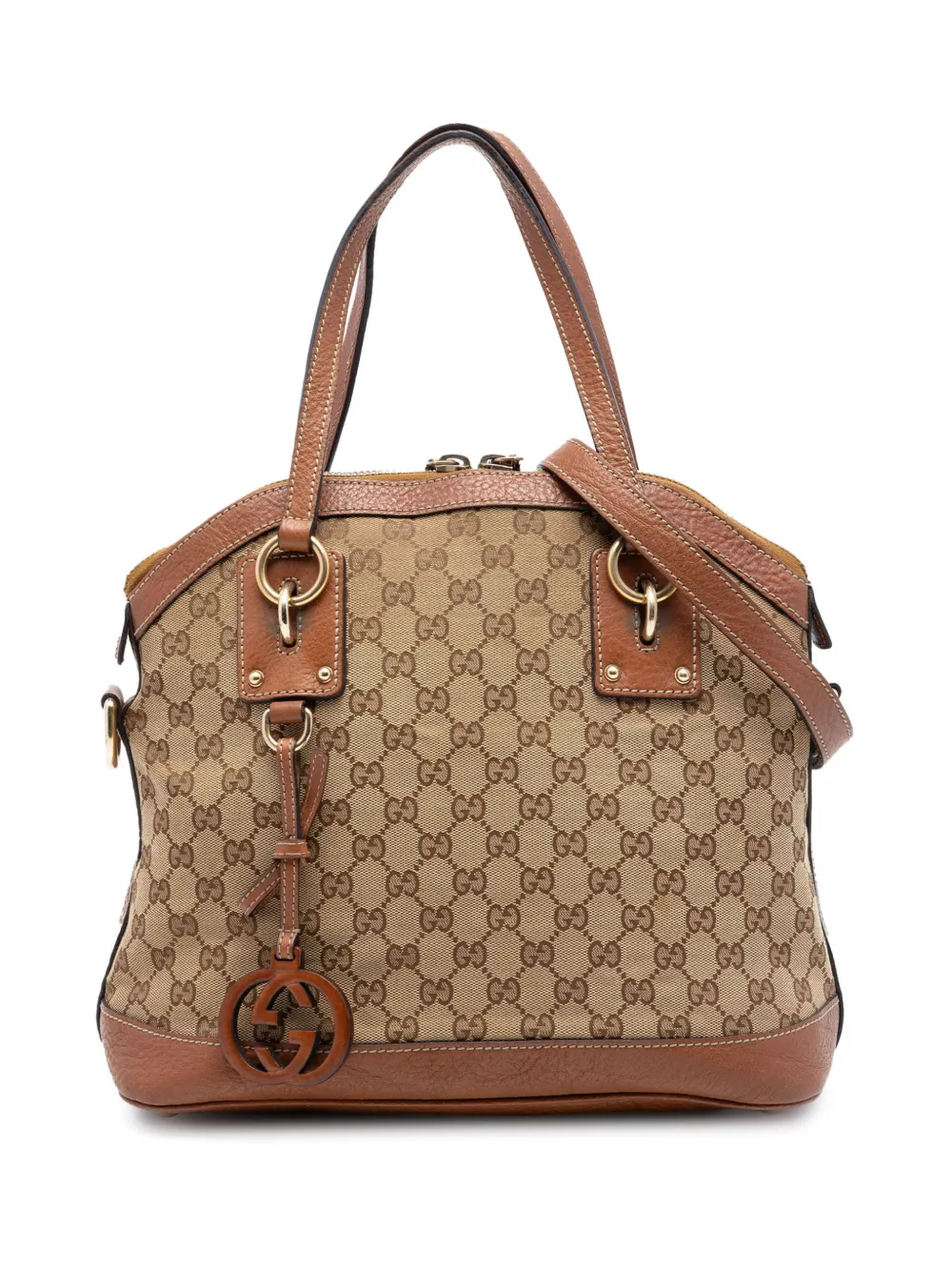 Gucci Pre-Owned 2016-2026 Medium GG Canvas Charm Dome satchel - Toni neutri