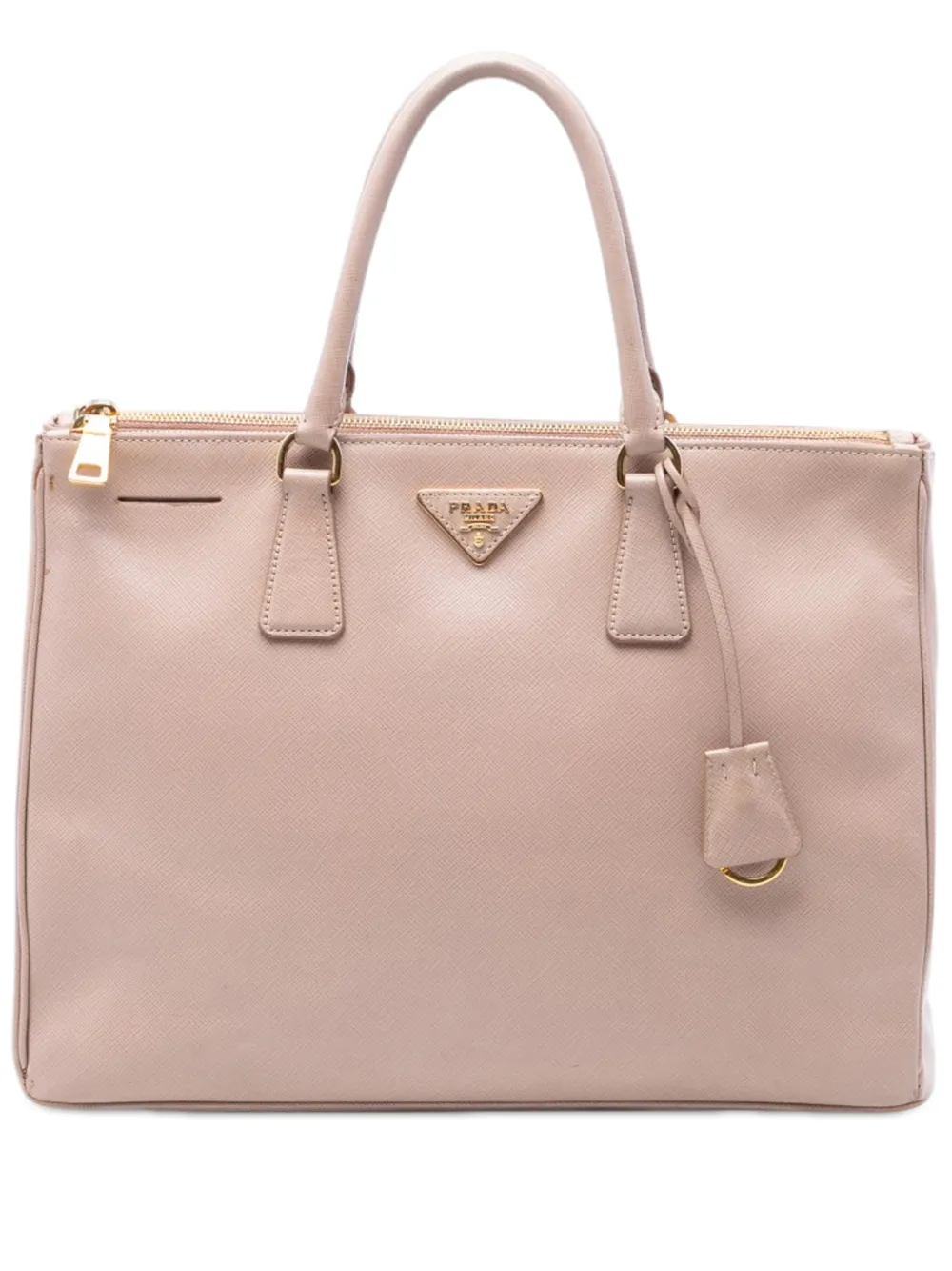 Prada Pre-Owned 2010-2026 Large Saffiano Lux Galleria Double Zip satchel - Marrone