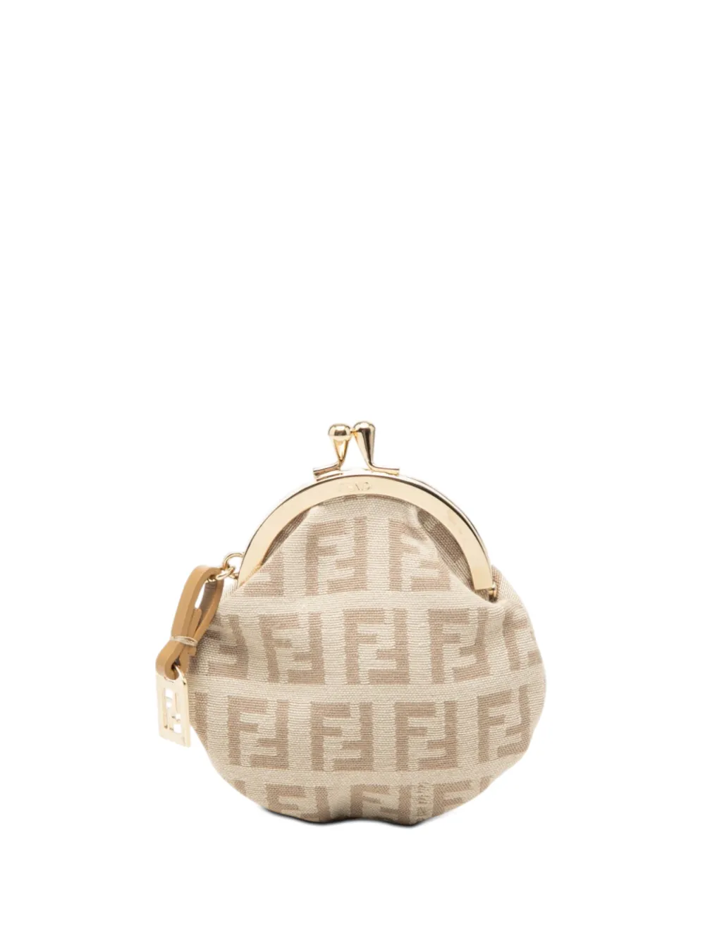 Fendi Pre-Owned 2000-2010 Zucchino Canvas Kiss Lock Portemonnaie - Nude