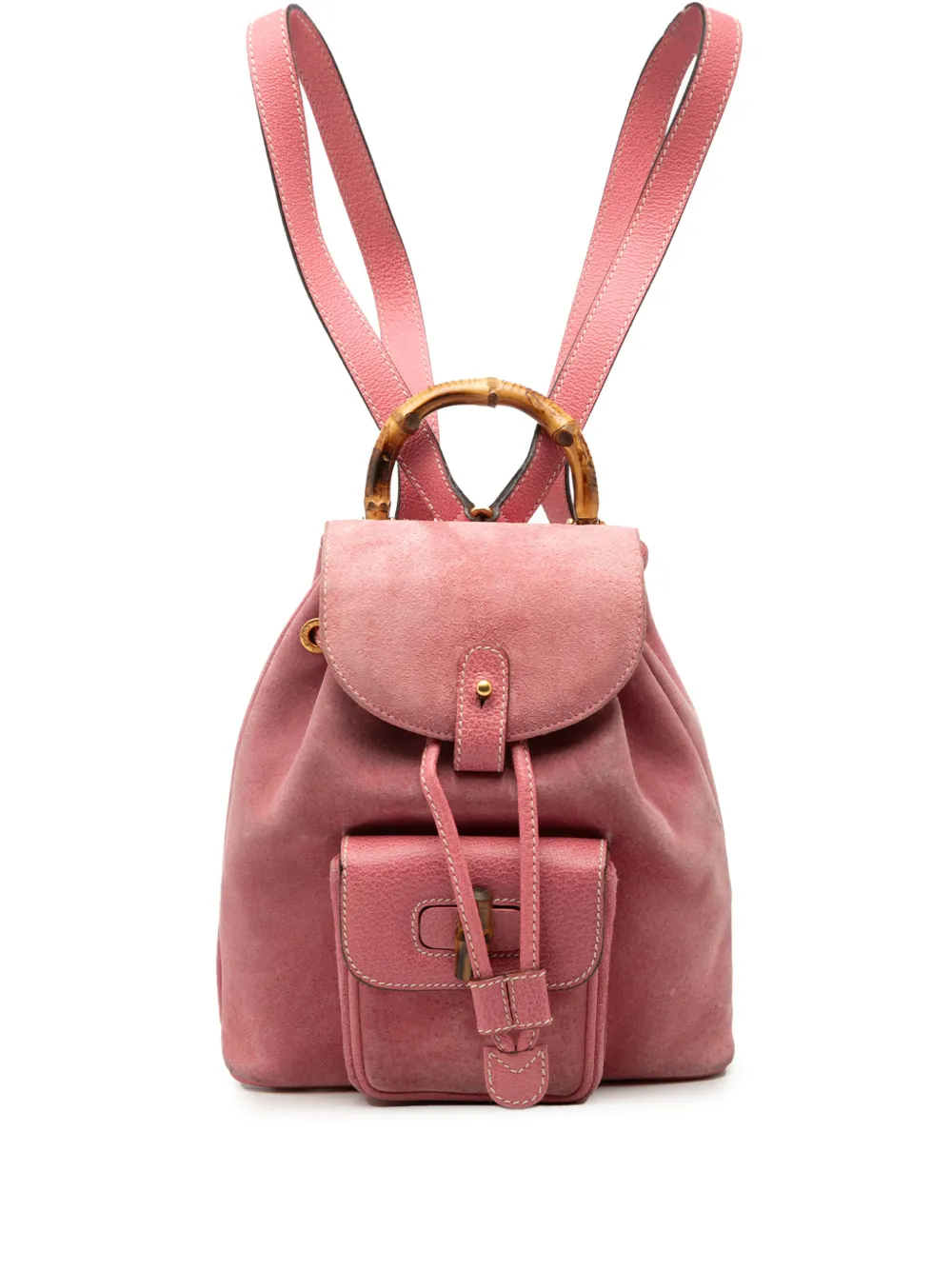Gucci Pre-Owned 20th Century Suede Bamboo backpack - Rosa