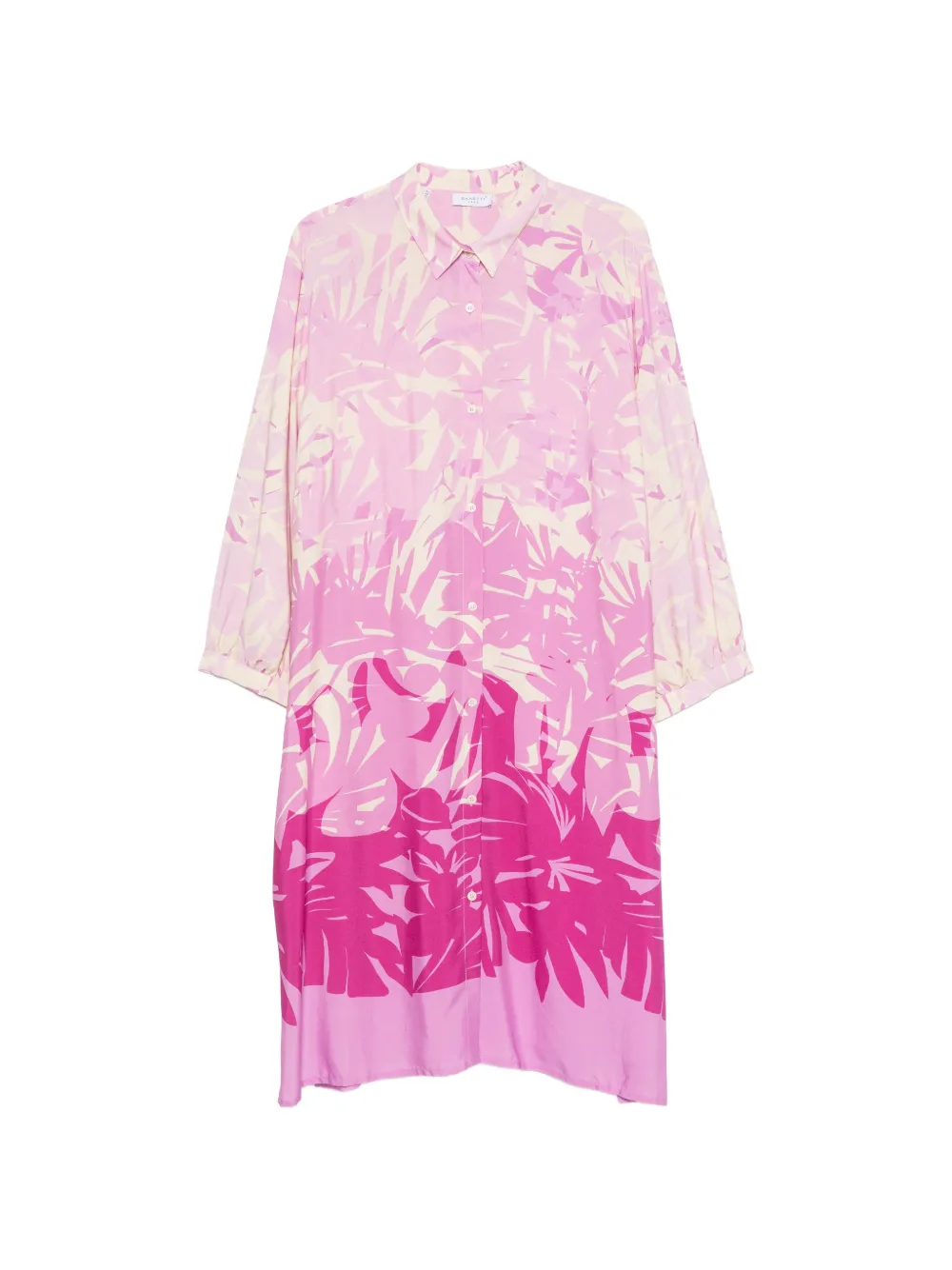 ZANETTI palm leaf-print midi shirt dress - Rosa