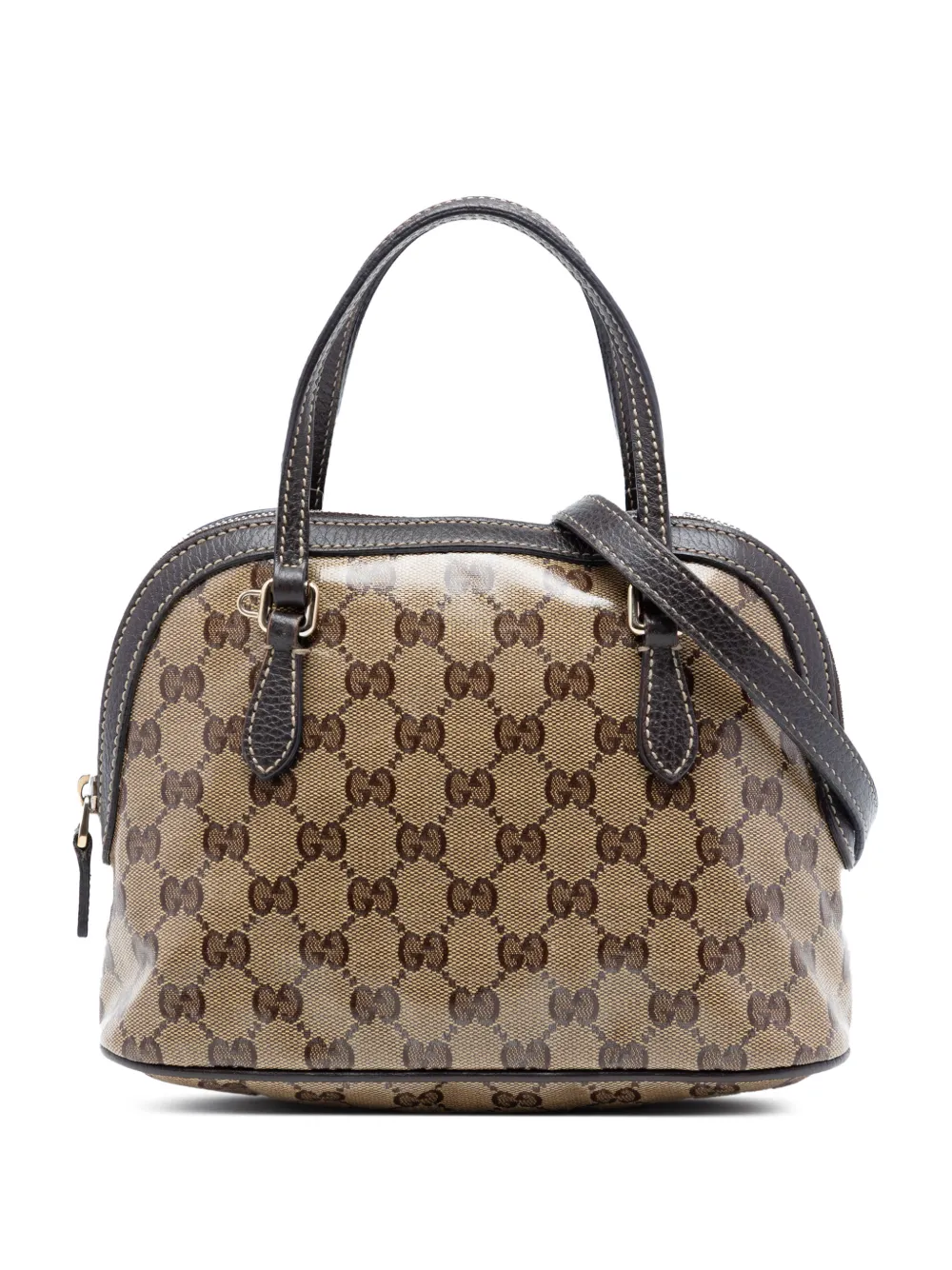Gucci Pre-Owned 2016-2026 Mini GG Crystal Dome satchel - Marrone