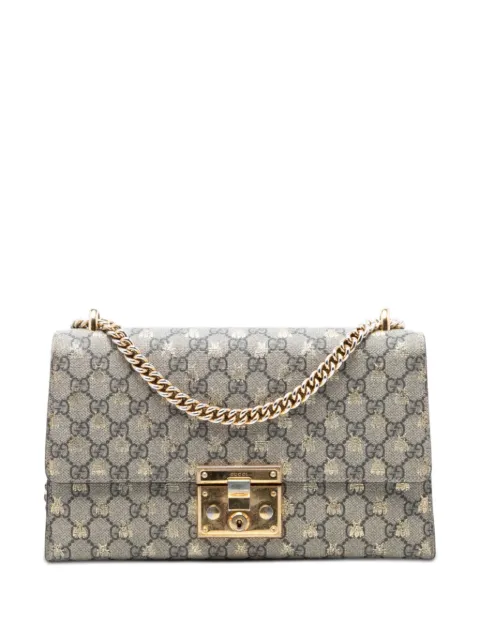 Gucci Pre-Owned 2016-2026 Medium GG Supreme Bee Padlock shoulder bag