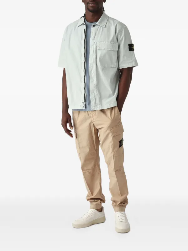 Stone Island ジップアップ シャツ | ブルー | FARFETCH JP