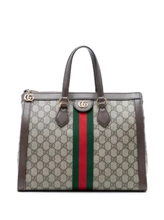 Gucci Pre-Owned 2016-2026 GG Supreme Ophidia Satchel | Neutrals