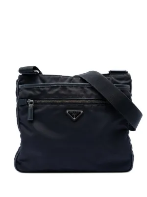 Prada Pre-Owned 2013-2025 Tessuto Zip Top Crossbody Bag | Black