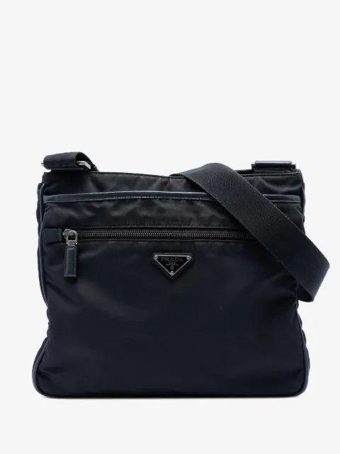 Prada Pre-Owned 2013-2026 Saffiano Trimmed Tessuto Zip Top crossbody bag